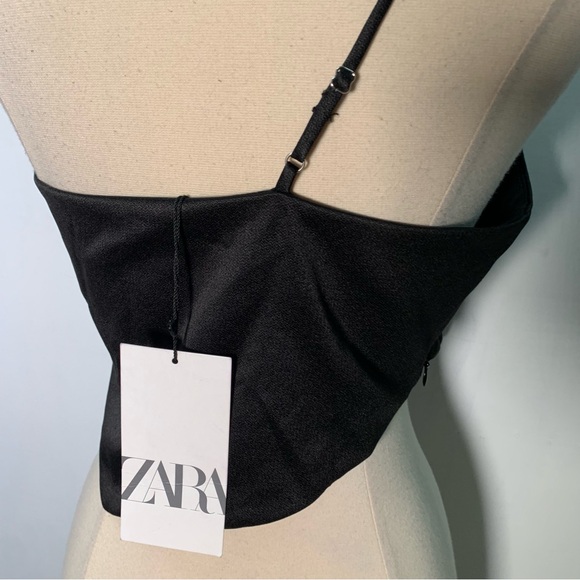 Zara NWT cut out Elegant Black One-Shoulder Top Size M ref 9110/295 - Picture 6 of 9